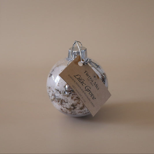 Decorative ornament with a label on a beige background