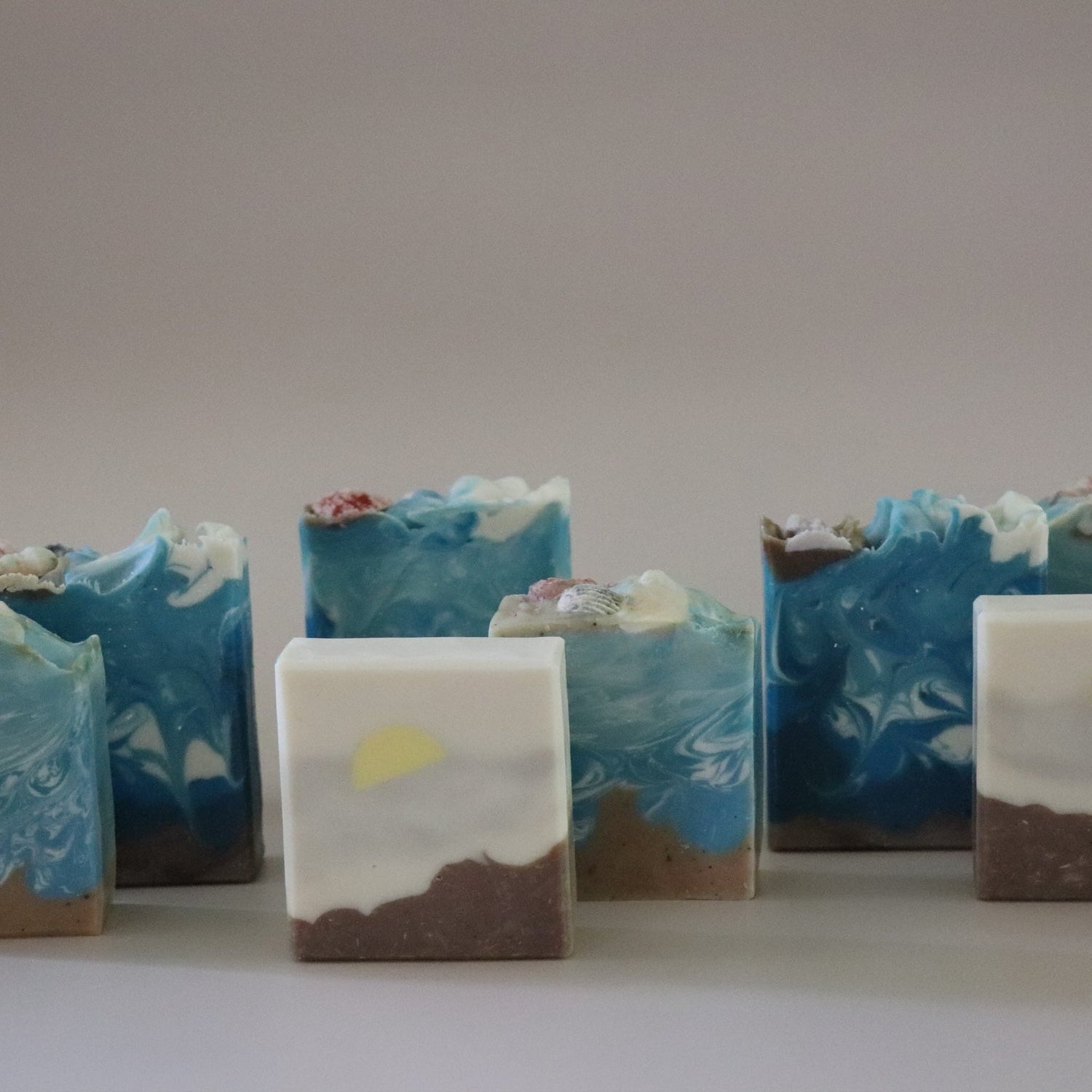 multiple beach inspired soap bars 